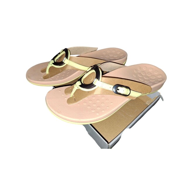 Vionic Karina Women Shadow Lime Slide Thong Post Comfort Orthotic Sandal Size 9 - Picture 3 of 16